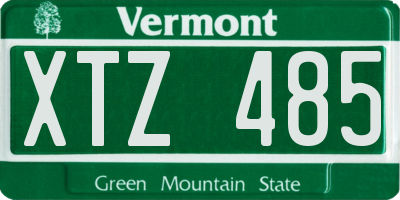 VT license plate XTZ485