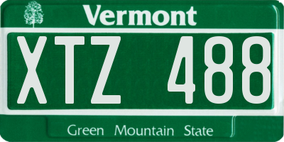VT license plate XTZ488