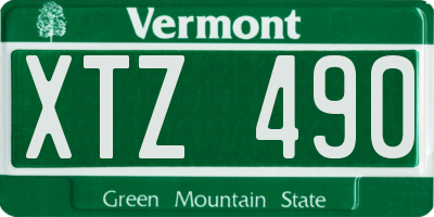 VT license plate XTZ490