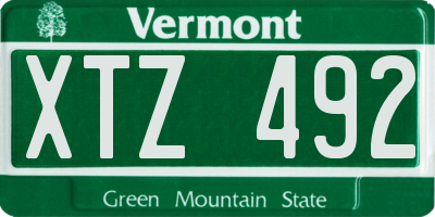 VT license plate XTZ492