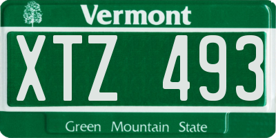 VT license plate XTZ493