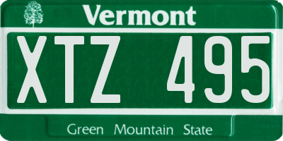 VT license plate XTZ495