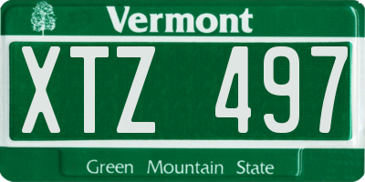 VT license plate XTZ497