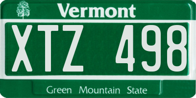 VT license plate XTZ498