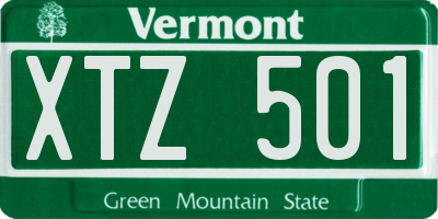 VT license plate XTZ501
