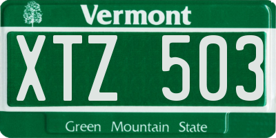 VT license plate XTZ503