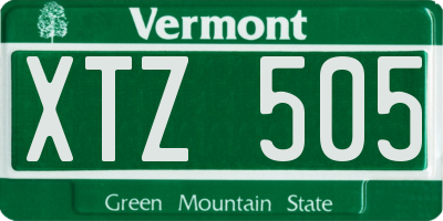 VT license plate XTZ505