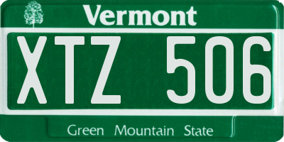VT license plate XTZ506