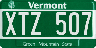 VT license plate XTZ507