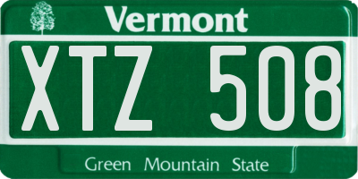 VT license plate XTZ508