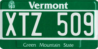 VT license plate XTZ509