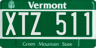 VT license plate XTZ511