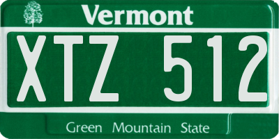 VT license plate XTZ512