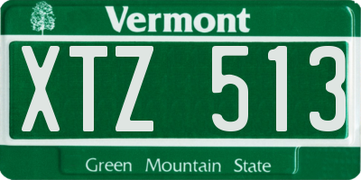 VT license plate XTZ513