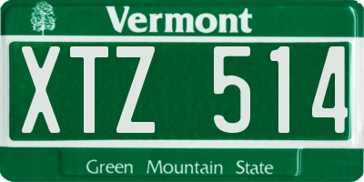 VT license plate XTZ514
