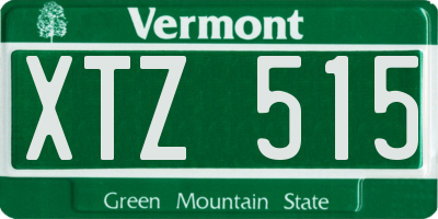 VT license plate XTZ515