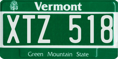 VT license plate XTZ518