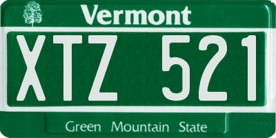 VT license plate XTZ521