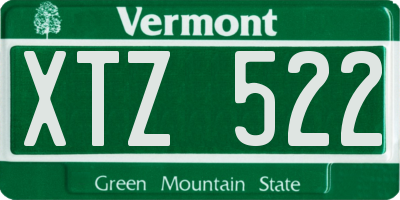 VT license plate XTZ522