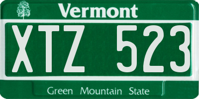 VT license plate XTZ523