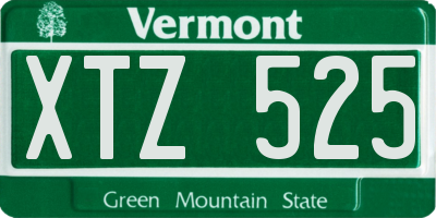 VT license plate XTZ525