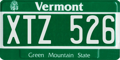 VT license plate XTZ526