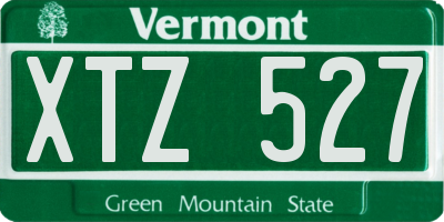 VT license plate XTZ527