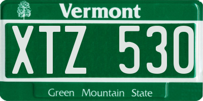 VT license plate XTZ530