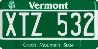 VT license plate XTZ532