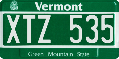 VT license plate XTZ535