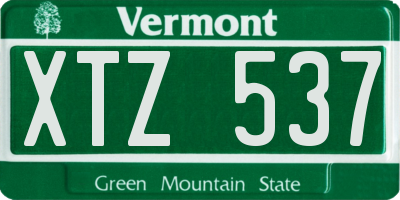 VT license plate XTZ537
