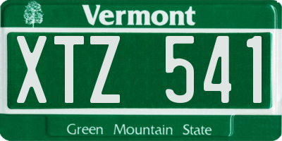VT license plate XTZ541