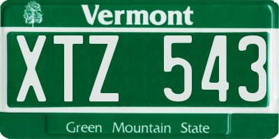 VT license plate XTZ543