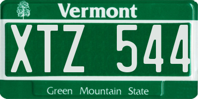 VT license plate XTZ544