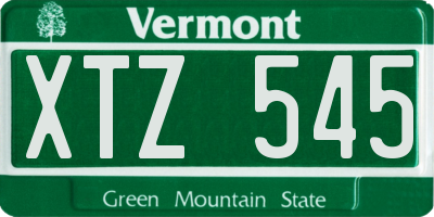 VT license plate XTZ545