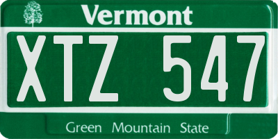 VT license plate XTZ547