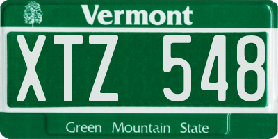 VT license plate XTZ548