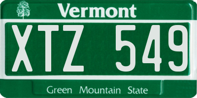VT license plate XTZ549