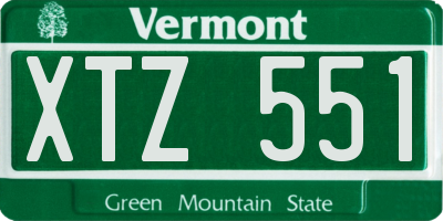 VT license plate XTZ551