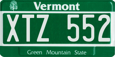 VT license plate XTZ552
