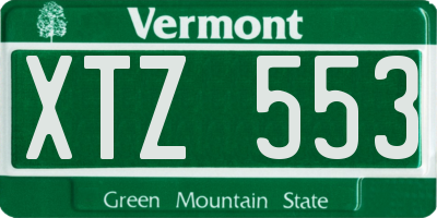 VT license plate XTZ553