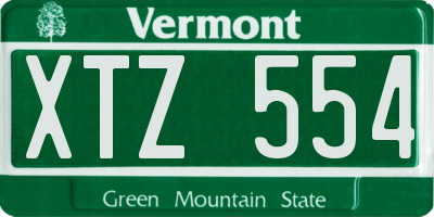 VT license plate XTZ554