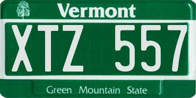 VT license plate XTZ557