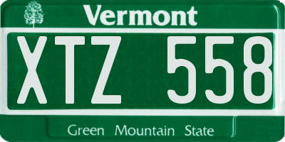 VT license plate XTZ558
