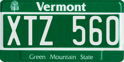 VT license plate XTZ560