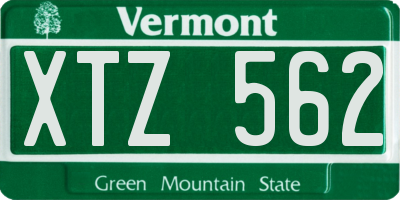 VT license plate XTZ562