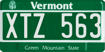 VT license plate XTZ563