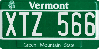 VT license plate XTZ566