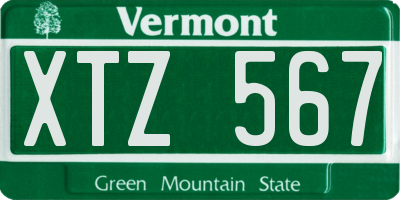 VT license plate XTZ567