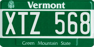 VT license plate XTZ568